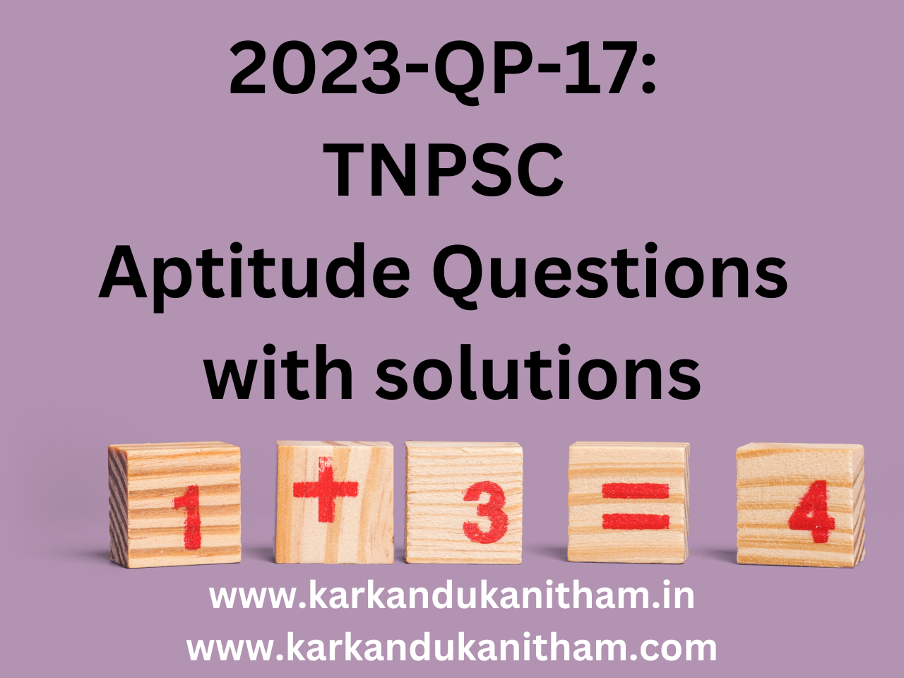 TNPSC Aptitude Questions with solutions